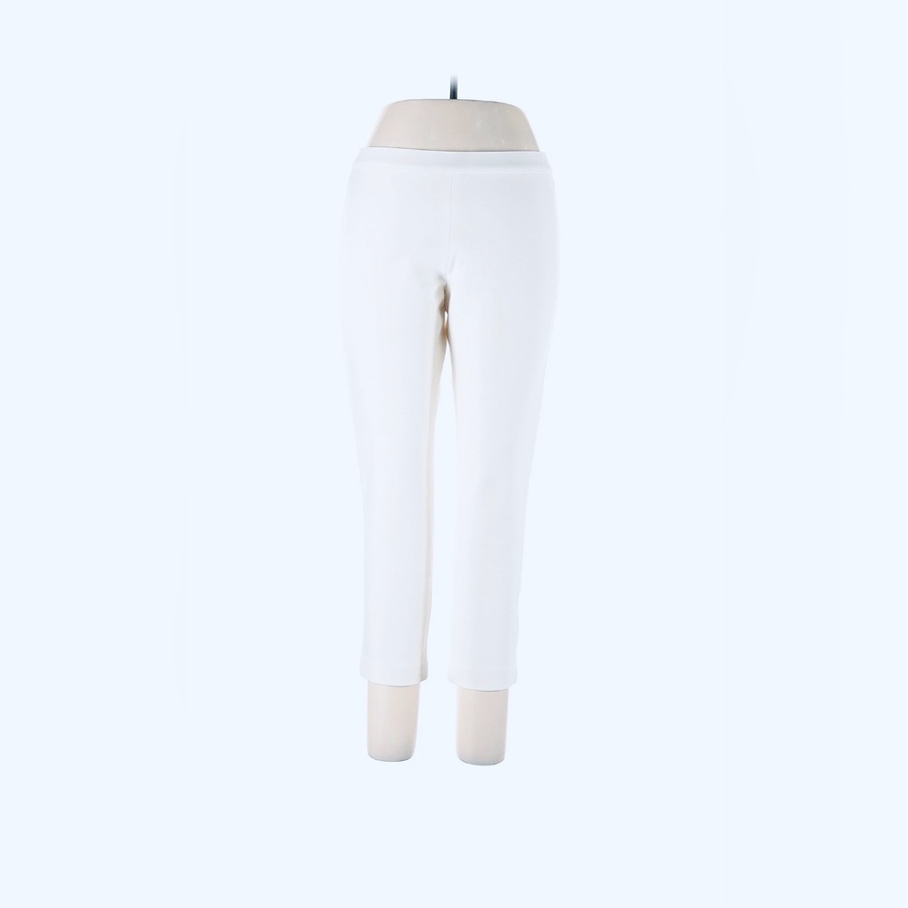 NWT Joan Vass Bright White Smooth Ponte Knit  Pull On Ankle Pants Size 0 = 4/6